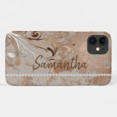 Faux Rose Gold Editable Name iPhone / coque ipad (Dos (Horizontal))