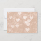 Faux Rose Gold et Noir Bokeh Coeur Mariage RSVP (Dos)