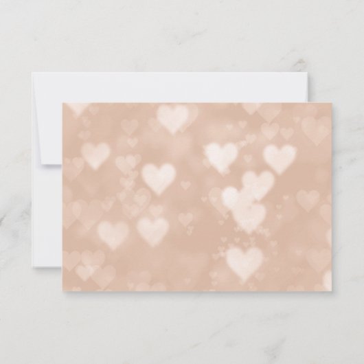 Faux Rose Gold et Noir Bokeh Coeur Mariage RSVP (Dos)