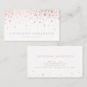 Faux Rose Gold Foil Confetti Carte de visite moder (Devant / Derrière)