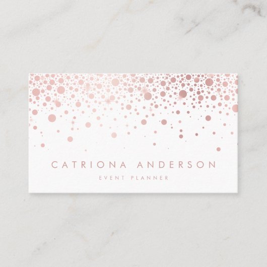 Faux Rose Gold Foil Confetti Carte de visite moder (Devant)