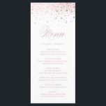 Faux Rose Gold Foil Confetti Elégant Menu Mariage<br><div class="desc">Carte de menu moderne et élégante avec des points de confetti en feuille d'or faux rose avec motif à rayures. Il s'agit d'une feuille d'or rose - il n'y aura AUCUNE feuille d'or rose réelle. Carte de menu idéale pour mariages,  douches nuptiales,  baby showers,  soirées fiançailles et autres événements.</div>