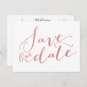 Faux Rose Gold Foil | Enregistrer la carte postale (Devant / Derrière)