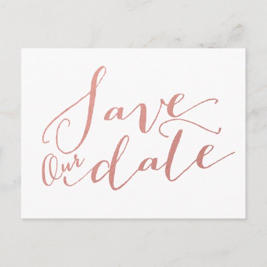 Faux Rose Gold Foil | Enregistrer la carte postale (Devant)