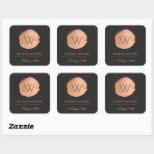 Faux Rose Gold Foil Monogramme Étiquettes d'affair (Feuille)