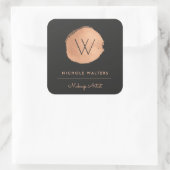 Faux Rose Gold Foil Monogramme Étiquettes d'affair (Sac)