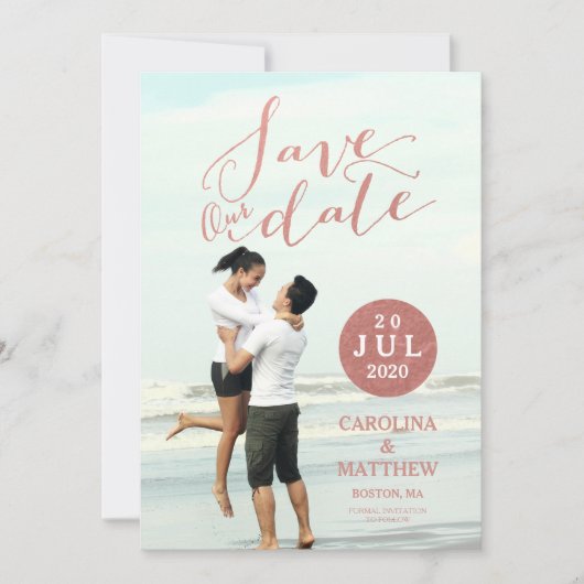 Faux Rose Gold Foil | Photo Enregistrer la carte D (Devant)