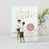 Faux Rose Gold Foil | Photo Enregistrer la carte D (Debout devant)