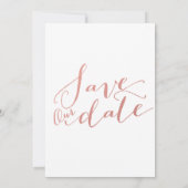 Faux Rose Gold Foil | Photo Enregistrer la carte D (Dos)