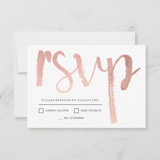Faux Rose Gold Foil RSVP (Devant)