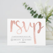Faux Rose Gold Foil RSVP (Debout devant)