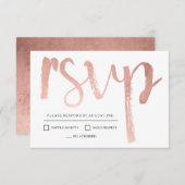 Faux Rose Gold Foil RSVP (Devant / Derrière)