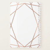 Faux Rose Gold Géométrique moderne en blanc (Dos)