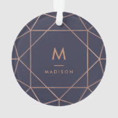 Faux Rose Gold Géométrique sur Midnight Blue (dos)