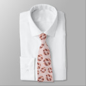 Faux Rose Gold Lips Motif Funny Cravate (Attaché)