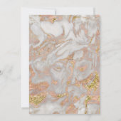 Faux Rose Gold Marbre Invitations de mariage (Dos)