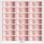 Faux Rose Gold Mariage individuel Étiquettes de ad (Feuille)