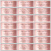 Faux Rose Gold Mariage individuel Étiquettes de ad (Devant)