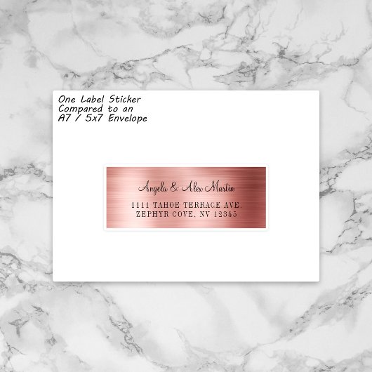 Faux Rose Gold Mariage individuel Étiquettes de ad