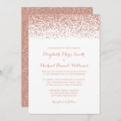 Faux Rose Gold Parties scintillant Invitations de (Devant / Derrière)