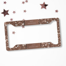 Faux Rose Gold Parties scintillant License Plate F