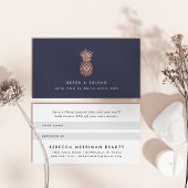 Faux Rose Gold Pineapple Carte de référence