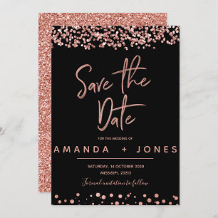 FAUX ROSE GOLD Save the Date Invitation