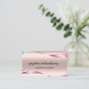 Faux Rose Gold sur un Carte de visite Rose neutre