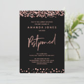 FAUX ROSE OR Faire-part Baby shower reporté (Debout devant)