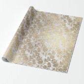 Faux Royal Gold Bloempoeder Bloemparelbloes Cadeaupapier (Uitgerold)
