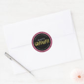 Faux Roze Glitter Afstuderen Afstuderen Ronde Sticker (Envelop)