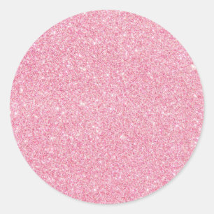 Faux Roze Glitter Custom Trendy Ronde Sticker