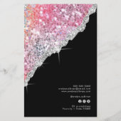 Faux roze glitter prijslijst flyer (Achterkant)