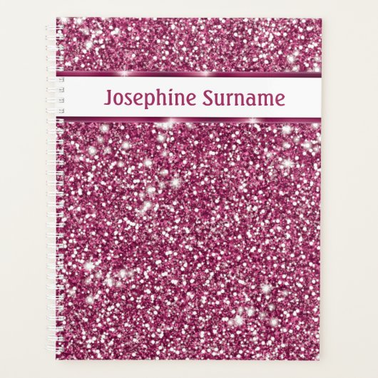 Faux roze glitter-textuur bekijken met aangepaste  planner (Voorkant)