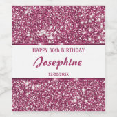 Faux roze glitter-textuur bekijken met aangepaste wijn etiket (Enkel label)