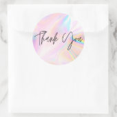 Faux Roze Holographic Business Hartelijk dank Ronde Sticker (Tas)