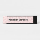 Faux roze marmer voor haar bureau naambordje (Voorkant)
