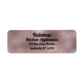 Faux roze metallic retour adreslabel etiket (Voorkant)