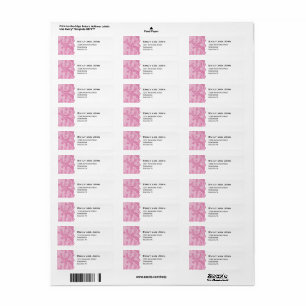 Faux Roze rand Adres Etiket