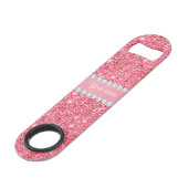 Faux Roze Sequins en Diamonds Speed Flessenopener (Voorkant Gekanteld)