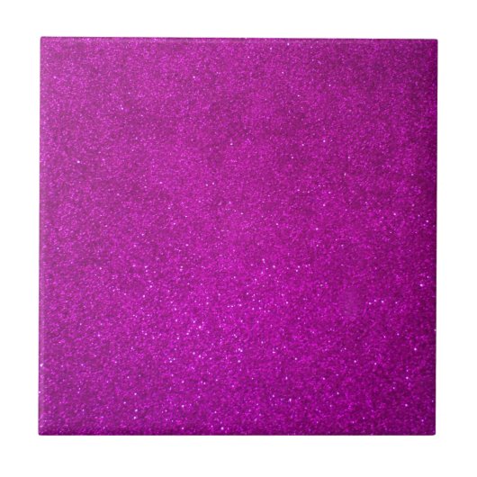 Faux roze sparkly glitter custom print vierkant tegeltje (Voorkant)