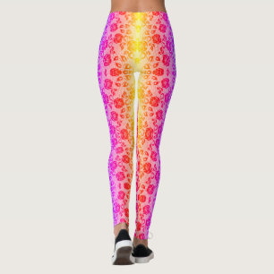 Faux Rozen Lace Fishnet Colorful Leggings