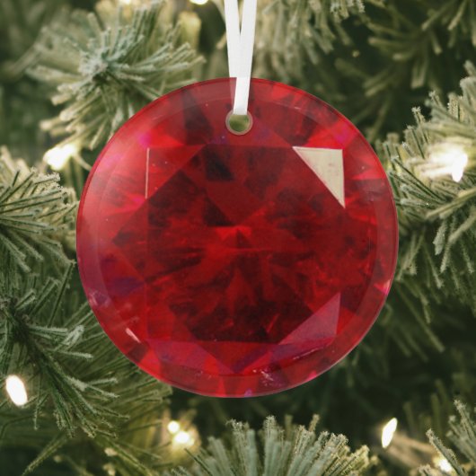 Faux ruby glass ornament (Insitu)