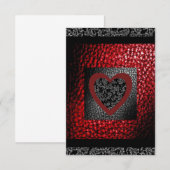Faux Ruby Leather Valintine Lace Invitation (Devant / Derrière)