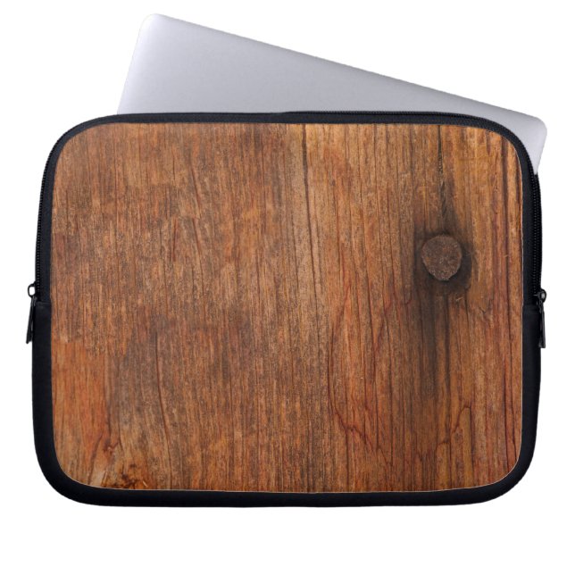 Faux Rustic Barn Wood Electronics Bag Laptop Sleeve (Voorkant)