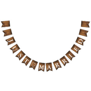 Faux Rustic Barn Wood trouwt alleen maar Vlaggetjes