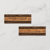 Faux Rustic Stuk Hout Grain Tree Bark Mini Visitekaartje (Voorkant / Achterkant)