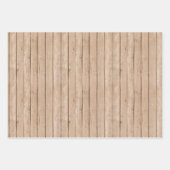 Faux rustiek hout bruin blauw inpakpapier vel (Voorkant 2)