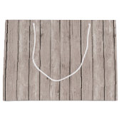 Faux rustiek hout bruin groot cadeauzakje (Voorkant)