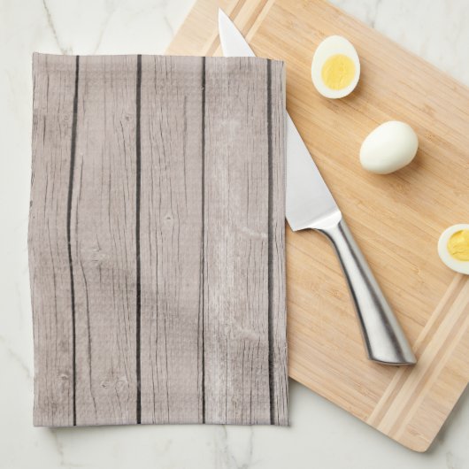 Faux rustiek hout bruin theedoek (Quarter Fold)